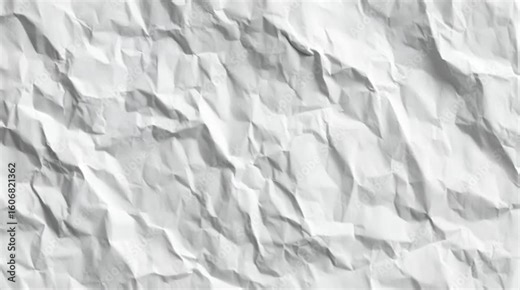Crumpled White Paper Texture Background, Ideal for use in graphic design, video overlays, presentations, or digital art projects. Stock Video