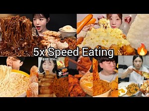 5x Speed Eating Sound | BEST COMPILATION | ASMR MUKBANG | Satisfying Eating Sound 🔥🥵😱😋