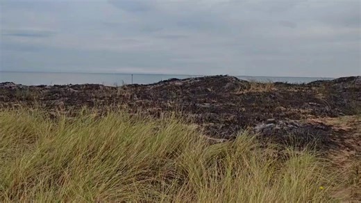 LOOK: This was the scene on Ffrith Beach in Prestatyn this morning after a fire broke out overnight. The fire is thought to have been started deliberately. MORE: www.rhyljournal.co.uk/news/25447093.fire-beach-prestatyn-thought-deliberate/ | Rhyl Journal
