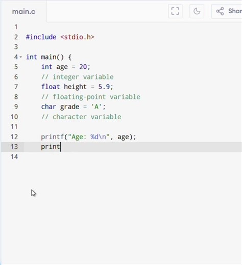Variables in C Language | Variable Program Code Run | C Programming in Hindi #code #cprogramming