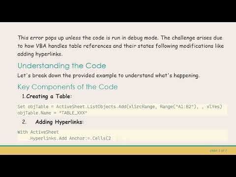 Resolving the Method 'Range' of object '_Global' failed Error in VBA for Excel Tables
