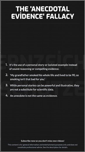 The 'Anecdotal Evidence' Fallacy\n\nIt's the use of a [highlight]persona...
