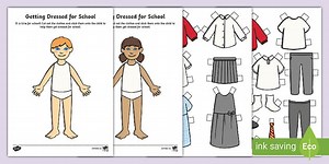 Getting Dressed for School Paper Dolls Activity