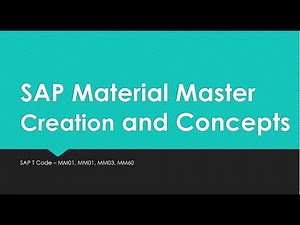 SAP Material Master Creation MM01