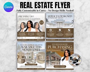 Realtor Flyer Templates, Editable Real Estate Marketing (canva PDF) - Etsy