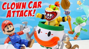 Super Mario Galaxy movie Bowser Jr. clown car exclusive with water reveal review