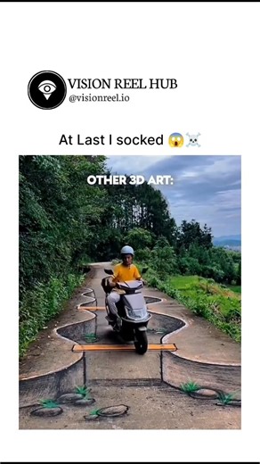 VISION REEL HUB on Instagram: "The post features a short video showcasing several impressive 3D art illusions, each one clever and visually engaging—until the final artist appears and completely shocks viewers with an illusion that feels almost impossible to comprehend. Visual perception explains the impact through extreme depth manipulation and forced perspective, where precise shading, angles, and scale alignment override the brain’s normal spatial processing, similar to studies on high-impact