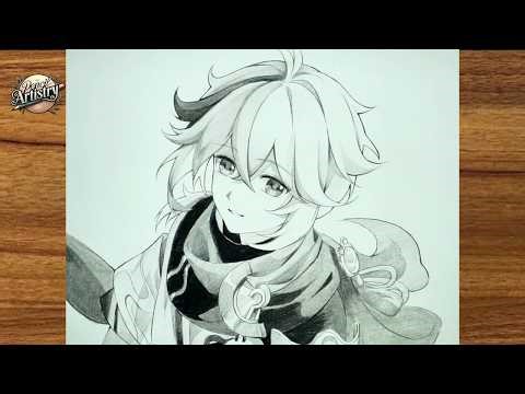 Anime Sketch | How to Draw Kazuha | Genshin Impact | Easy Anime Art