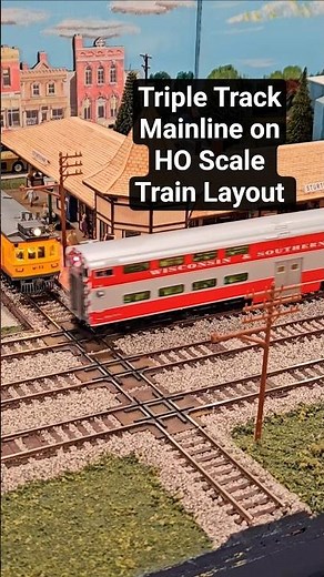 3 Track Mainline on Fantastic HO Scale Train Layout #train #modeltrains #modelrailroad #hobby
