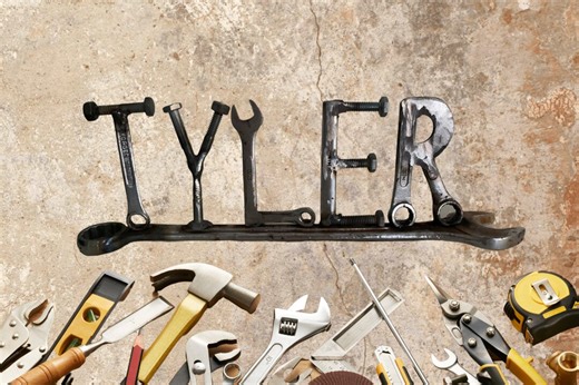 Personalized Metal Tool Name Sign: Upcycled Art, Man Cave Decor - Etsy