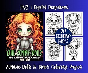 Spooky Zombie Dolls Coloring Book Pages - Etsy