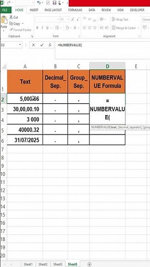 Learn the NUMBERVALUE Formula in Excel | Convert Text to Numbers Easily!