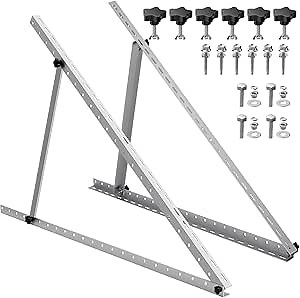 Upgraded 47in Adjustable Solar Panel Tilt Mount Brackets, Foldable Tilt Legs, Support 100 200 300 400 500 Watt Solar Panels 4-8Pcs, Solar Panel Stand for Roof, Off-Grid, RV and Boat