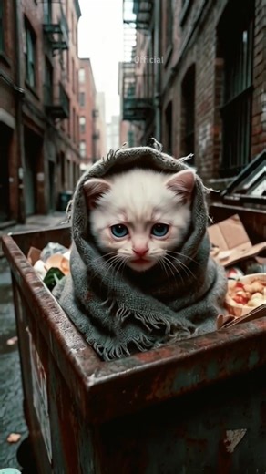 Abandoned by his mother, Rescued from the trash by a kind cat#cat #catvideos #catstory #kitten #usa