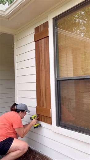 Two years ago I built new cedar shutters… and they still look perfect today! Here’s the process ⬇️ #diyprojects #diy #curbappeal | DeLancey DIY