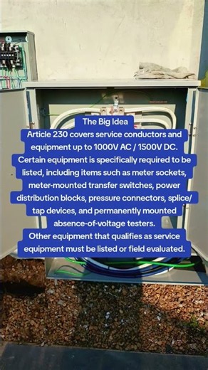 the big idea of article 230 services #nec #electrical