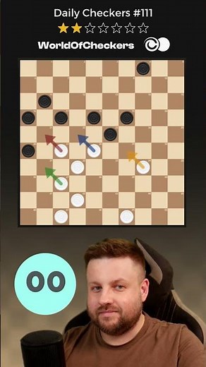 Simple trick ⚪⚫ ⭐2/7 | Daily Checkers #111