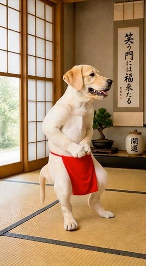 Labrador Retriever doing a loincloth dance #Labrador #LabradorRetriever #loincloth #dogdance