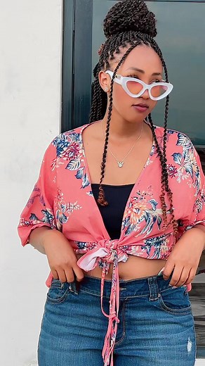 Maasai Inspired Fashion: Floral Open-Front Top