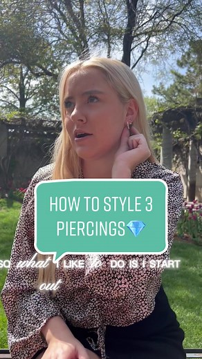 If you have 3 piercings here is hack on how to style them.🌸 #piercinglovers #piercinghack #piercingtok #stylehacks #piercinglife