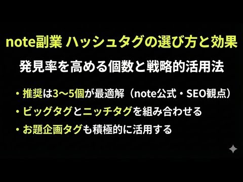 23 note副業 ハッシュタグの選び方と効果