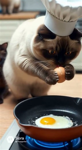 Cat Egg EXPLOSION Disaster! 😱 AI Cat Chef #3