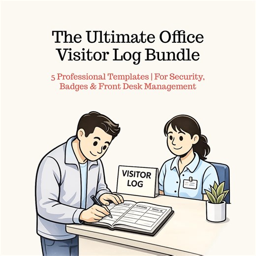 Visitor Log Bundle - 5 Guest Sign in Templates - Badges and Security Logs - Google Docs and PDF - Etsy