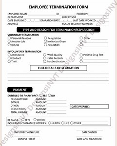 Employee Termination Form: Editable Business Template (PPTX & PDF) - Etsy