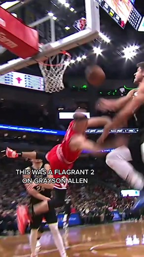 Grayson Allen was ejected after this flagrant 2 foul on Alex Caruso. #nba #basketball #chicagobulls