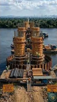 Complete Bridge Building Process Over the River