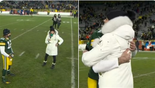 Erin Andrews Criticized For Having Socially Distant Interview With Aaron Rodgers And Then Hugging Him Afterwards