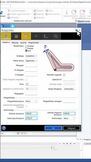 Beépített technológiai számológép az EDGECAM-ben (Enterprise ToolKit)