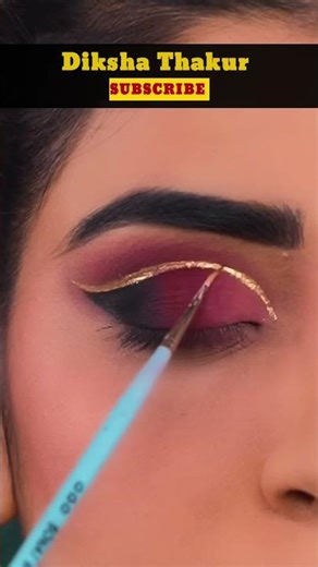 Gold Shimmer Liner & Pink Glam! ✨ #Shorts #MakeupHacks