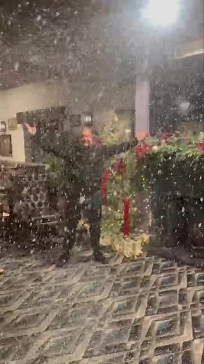 And theirs Omar testing out the snow machine for the kids It’s Christmas magic | The New Sundial