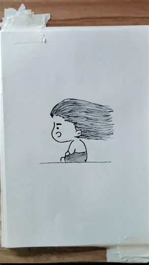 Cute Boy Drawing with Wind Hair 😀 | Easy Drawing