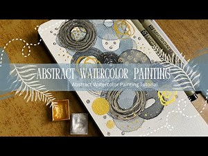 Modern Abstract Watercolor Painting | Gold & Ink Art | Relaxing Painting tutorial