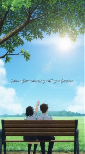 “Aesthetic Anime Love Moment 🌿 | Soft Romantic Scene | School Bench Anime Short”