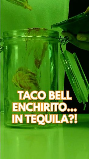 I Turned A Taco Bell ENCHIRITO Into A Cocktail! 🌯 #cocktails #short #enchirito #tacobell