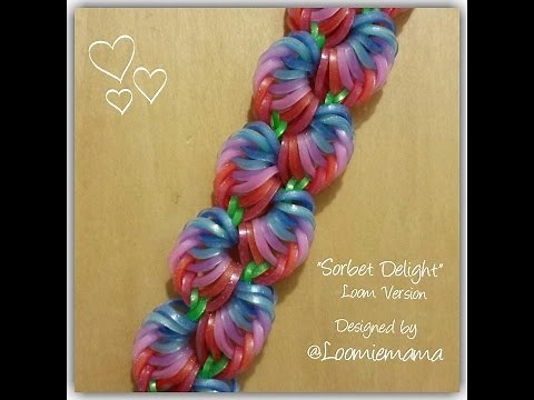 "New" Sorbet Delight" Rainbow Loom Bracelet/ How To Tutorial