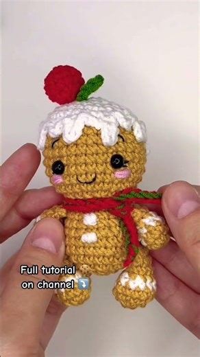 Cute Crochet Gingerbread Man 🍪✨ | Easy Christmas Ornament #christmascrochet #crochet #amigurumi