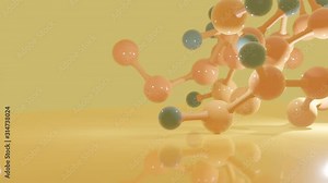 physics molecule model. Science or medical background with molecules and atoms, abstract physics concept of molecular structures models, colorful nuclear physics 3d rendering