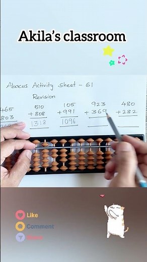 Three digit addition in abacus