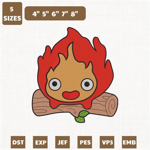 Calcifer Howl's Moving Castle Machine Embroidery File, Magical Forest Design (instant Download) - Etsy