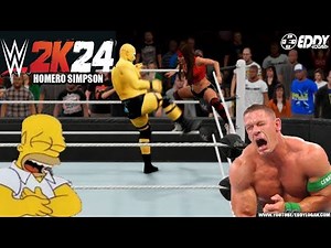 WWE 2K24: "Homero Simpson DESTRUY a NIKKI BELLA" y Humilla a John Cena