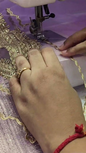 Easy neckline design with golden laces #sewingideas #necklinedesigns @diyprocessbyhema