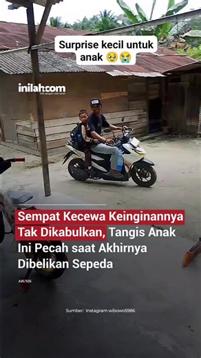 Sebuah unggahan kisah haru viral di media sosial menceritakan momen emosional seorang anak saat mendapatkan kejutan sepeda impiannya. Sang ayah membagikan curahan hatinya mengenai perjuangan memenuhi permintaan anak keduanya yang sudah mendambakan sepeda sejak 5–7 bulan lalu. Saat itu, kondisi ekonomi keluarga sedang terpuruk sehingga permintaan tersebut belum bisa dipenuhi. Sang anak pun sempat menyampaikan kekecewaannya. Hingga akhirnya, rezeki tak terduga datang sehingga sepeda tersebut berha