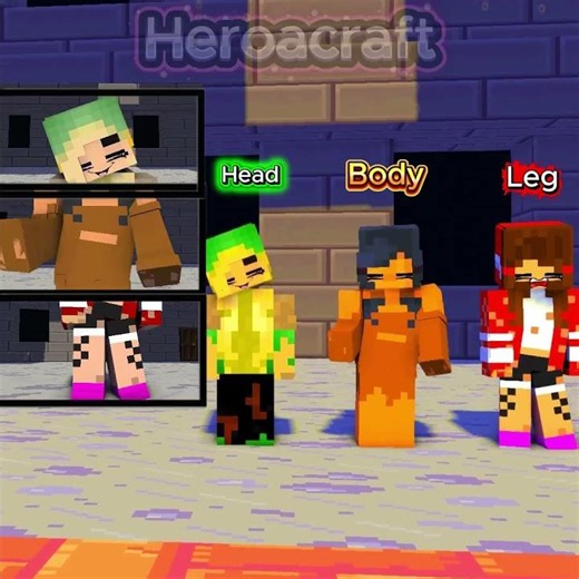Poor Aphmau body ,head & legs with Poor Mikey Gf and Poor Jj gf maizen minecraft animation