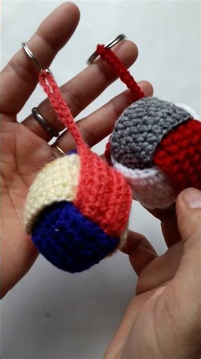 Crochet football ⚽️ keychain #crochet #handmadeknitting