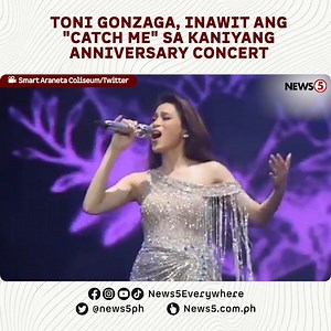 2.3M views · 10K reactions | Heartfelt ang naging performance ni Toni Gonzaga sa kaniyang awiting "Catch Me" sa 20th anniversary concert niya sa Smart Araneta Coliseum nitong Biyernes, Jan. 20. #News5 | News5 | Facebook