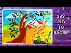 How to draw SAY NO TO RACISM | Poster on racism | liyajone